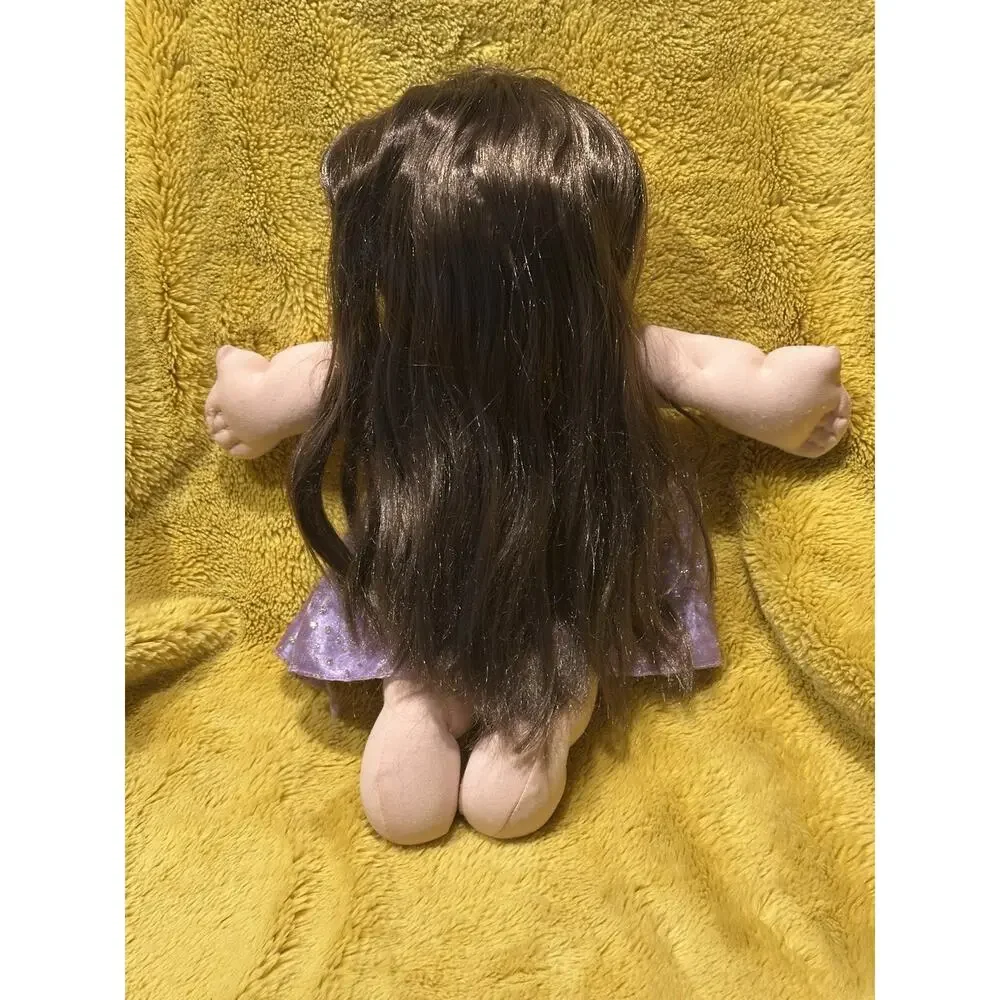 OAA Cabbage Patch Kid Girl Doll 2017 Long Brown Hair Blue Eyes Purple Dress